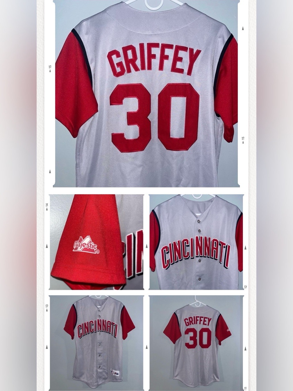 Ken Griffey Jr. Throwback Cincinnati Reds No. 30 MLB Retro Baseball Jersey